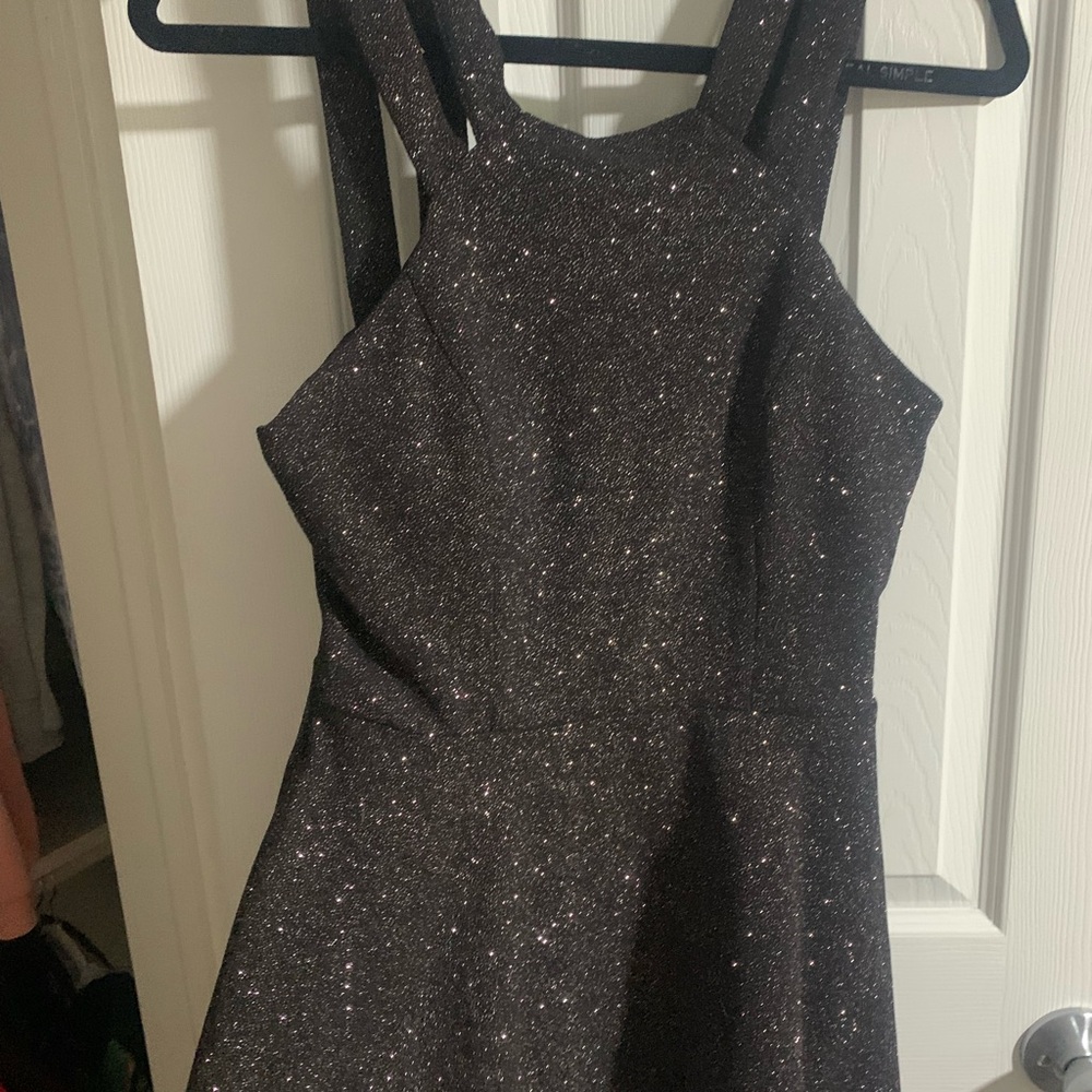 Darling Gray Halter Fit and Flare Mini Dress